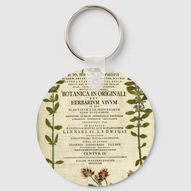 Llavero Libro de Botánica Antiguo (Anverso)