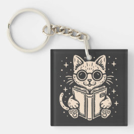 Llavero Libro de fantasía de lectura de gato