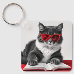 Llavero Libro de lectura de gatos