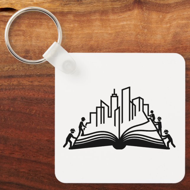 Llavero Libro que construye ciudades (Anverso)