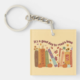 Llavero Libros Amantes, OrangePumpkin y hojas de otoño