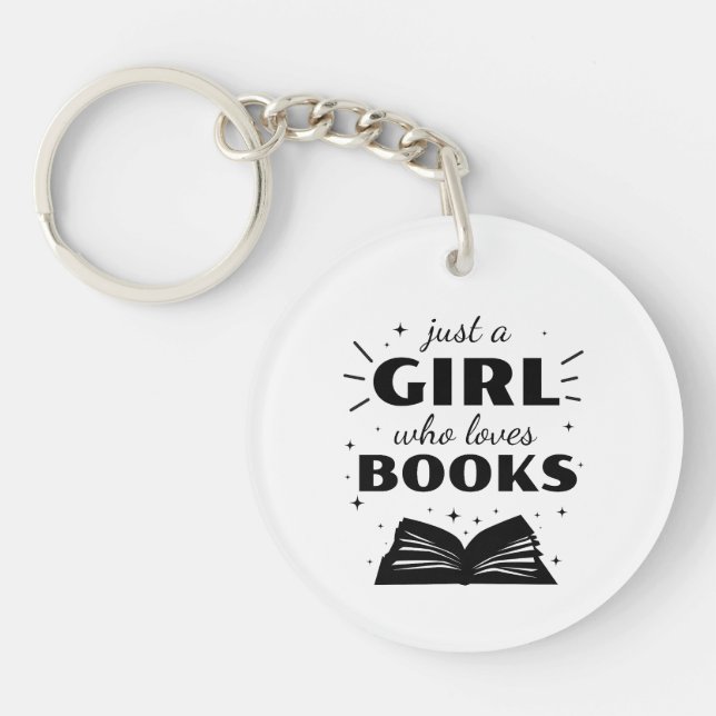 Llavero Libros chicas palabras dibujar arte (Frente)