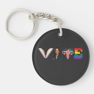 Llavero Libros de VOTO Uterus LGBT Kamala Harris Walz Elec