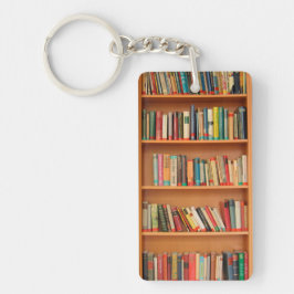 Llavero Libros en fondo de estantería