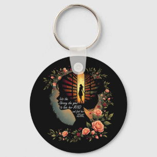 Llavero Libros leyendo libro de gusanos de biblioteca Love