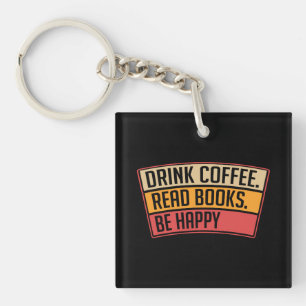 Llavero Libros - Libros de lectura de café para beber, reg