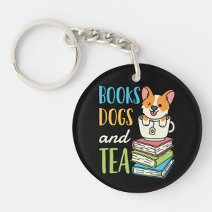 Llavero Libros perros y té