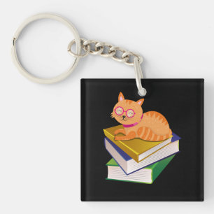 Llavero Libros - Regalo de los libros y gatos