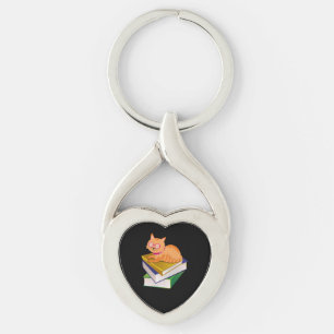 Llavero Libros - Regalo de los libros y gatos