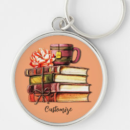 Llavero Libros Y Té Peach