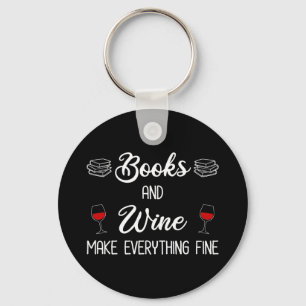 Llavero Libros y vinos hacen todo bien