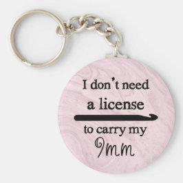 Llavero Licencia Crochet Hook Artesanías Mármol rosa