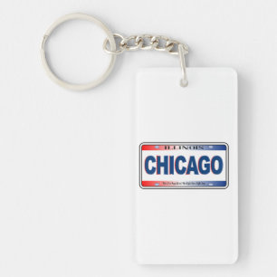 Llavero Licencia estatal de Illinois Plate Chicago City