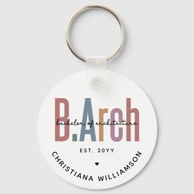 Llavero Licenciado en Arquitectura por el personalizado BA (Anverso)