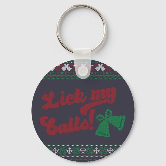 Llavero Lick verde rojo mis bolas Navidades feos (Anverso)