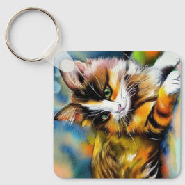 Llavero Liegende Katze, Aquarell - 