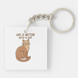 Llavero Life Is Better With a Cat – Cute Cat Lover Design