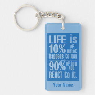Llavero LIFE QUOTE personalizado cadena de claves de monog