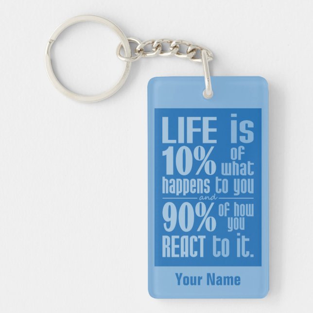 Llavero LIFE QUOTE personalizado cadena de claves de monog (Frente)