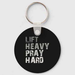 Llavero Lift Heavy Pray Hard Motivational Workout Me Fe