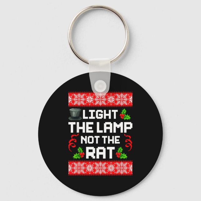 Llavero Light The Lamp Not The Rat Funny Christmas Matchin (Anverso)