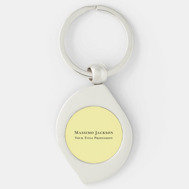 Llavero Light Yellow Plain Elegant Professional Modern (Anverso)