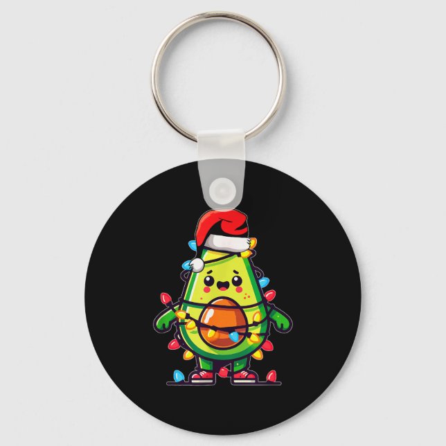 Llavero Lighting Avocado Ugly Christmas Sweater Guacamole  (Anverso)