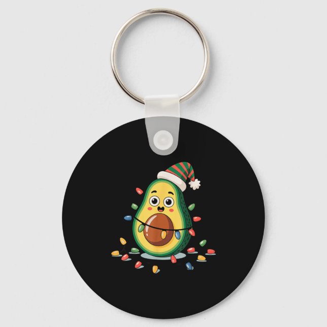 Llavero Lighting Avocado Ugly Christmas Sweater Guacamole  (Anverso)