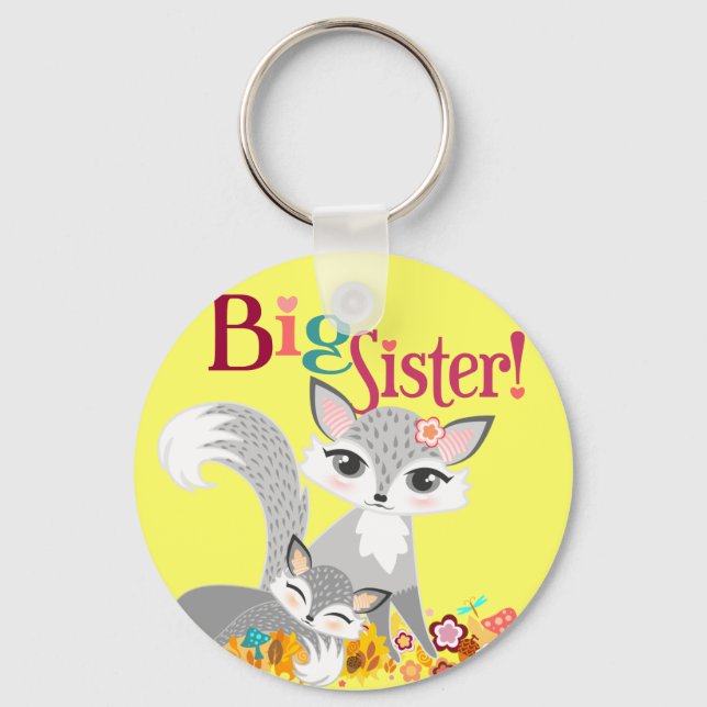 Llavero Lil Foxies Big Sister Keychain (Anverso)