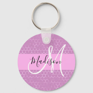 Llavero Lila Glam Metalizado Miel de Abeja en Rejilla Mono