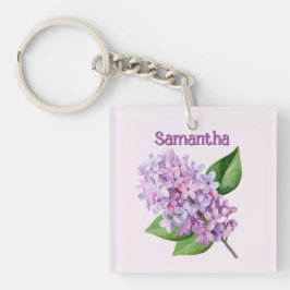 Llavero Lilac Branch on Soft Pink Background