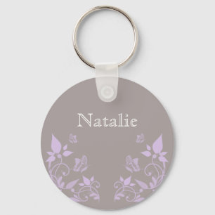 Llavero Lilac Butterfly Floral Keychain