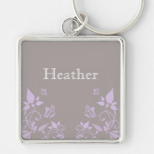 Llavero Lilac Butterfly Floral Premium Keychain