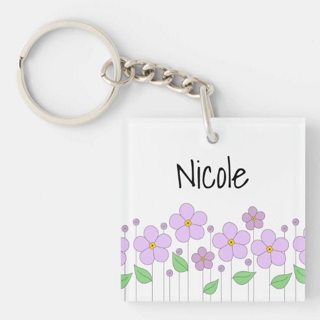 Llavero Lilac Flowers Acrílico Keychain (Frente)