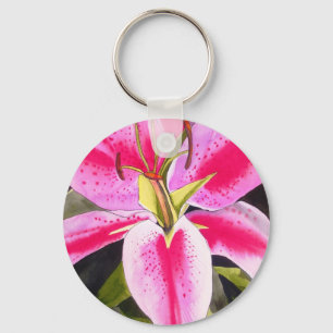 Llavero Lilia rosa caliente Tenerife pop arte acuarela flo