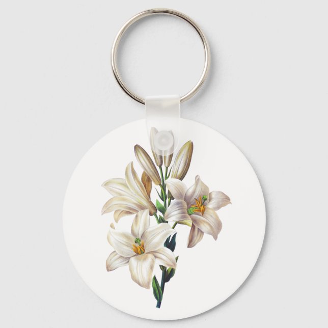Llavero Lilium Candidum o Madonna Lily By Redoute (Anverso)
