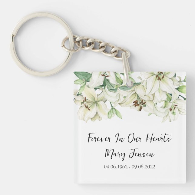Llavero Lily Memorial Funeral Photo Keychain (Frente)