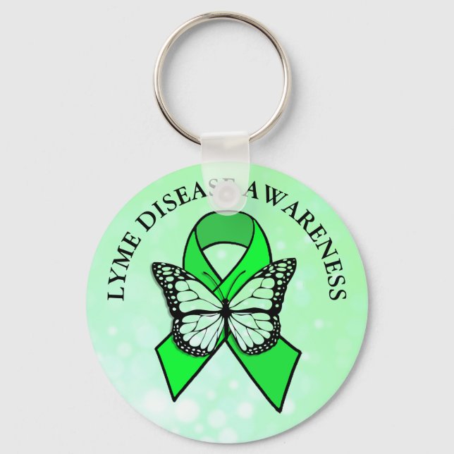 Llavero Lime Disease Awareness Butterfly Ribbon (Anverso)