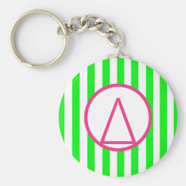 Llavero Lime Green Stripe Delta Sorority Keychain