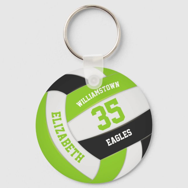 Llavero lime negro nombre de equipo voleibol (Anverso)