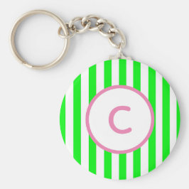 Llavero Lime Stripe Monograma Keychain