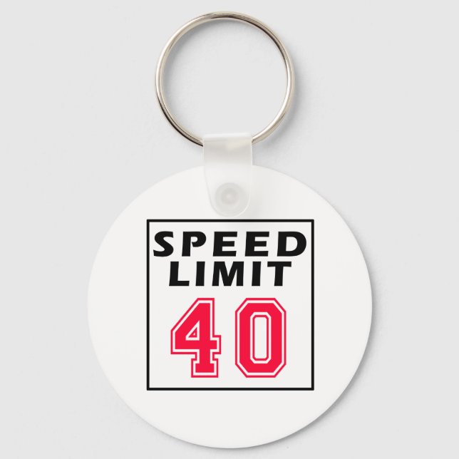 Llavero Límite de velocidad 40 diseños de cumpleaños (Anverso)