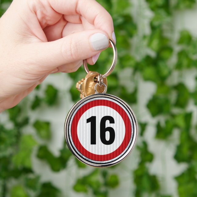 Llavero Límite de velocidad cumpleaños 16 (Mano)