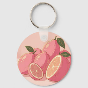 Llavero Limón Rosa Moderno Femenino Cítrico