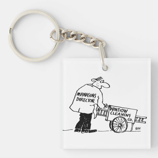 Llavero Limpiador de ventanas con carro de limpieza de ven (Frente)