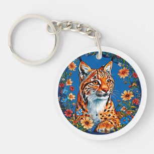 Llavero Lince con pelaje naranja vibrante