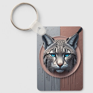 Llavero Lince Salvaje Geométrico Con Detalles Modernos