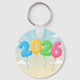 Llavero linda celebración de globos 2026 de dos caras