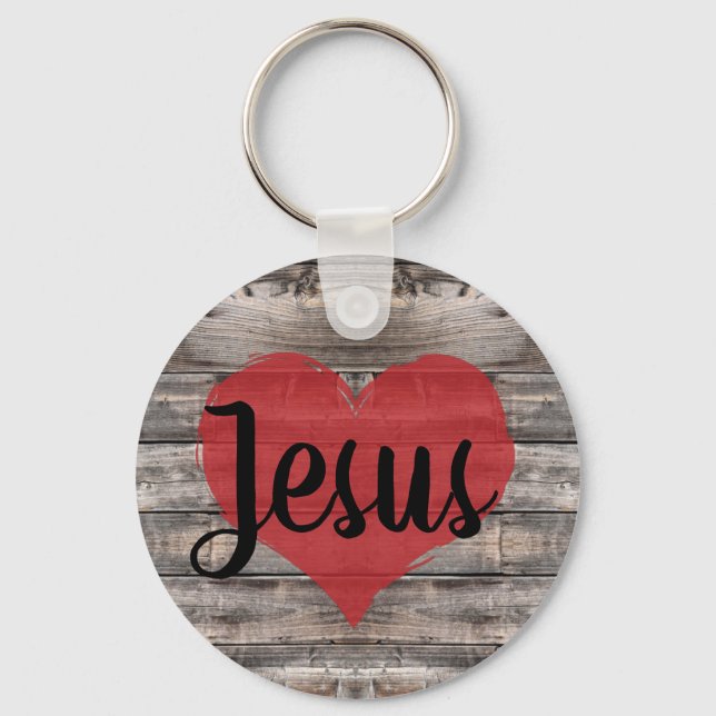 Llavero linda moda rústica JESUS HEART | (Anverso)