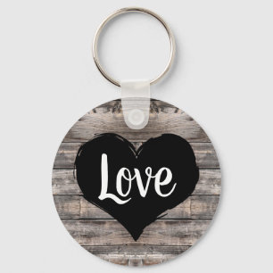 Llavero linda moda rústica LOVE HEART   Keychain